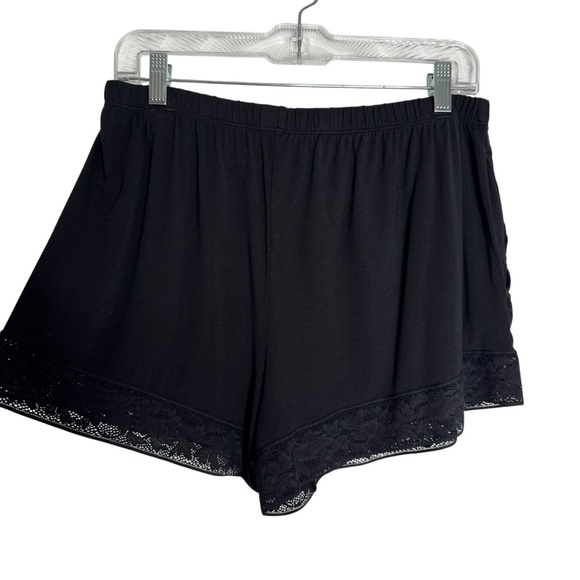 Tommy John Second Skin Lounge PJ Shorts with Pockets and Lace Trim Black Size L - Picture 3 of 10